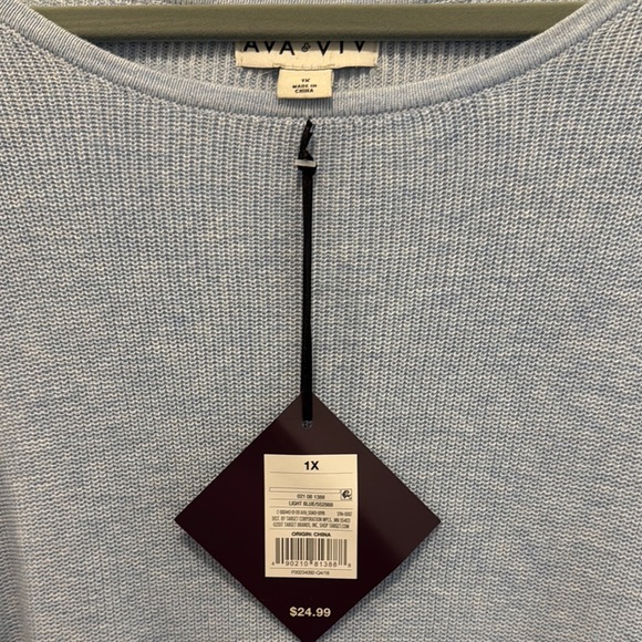 Light Blue Women's Sweater - Picture 2 of 3